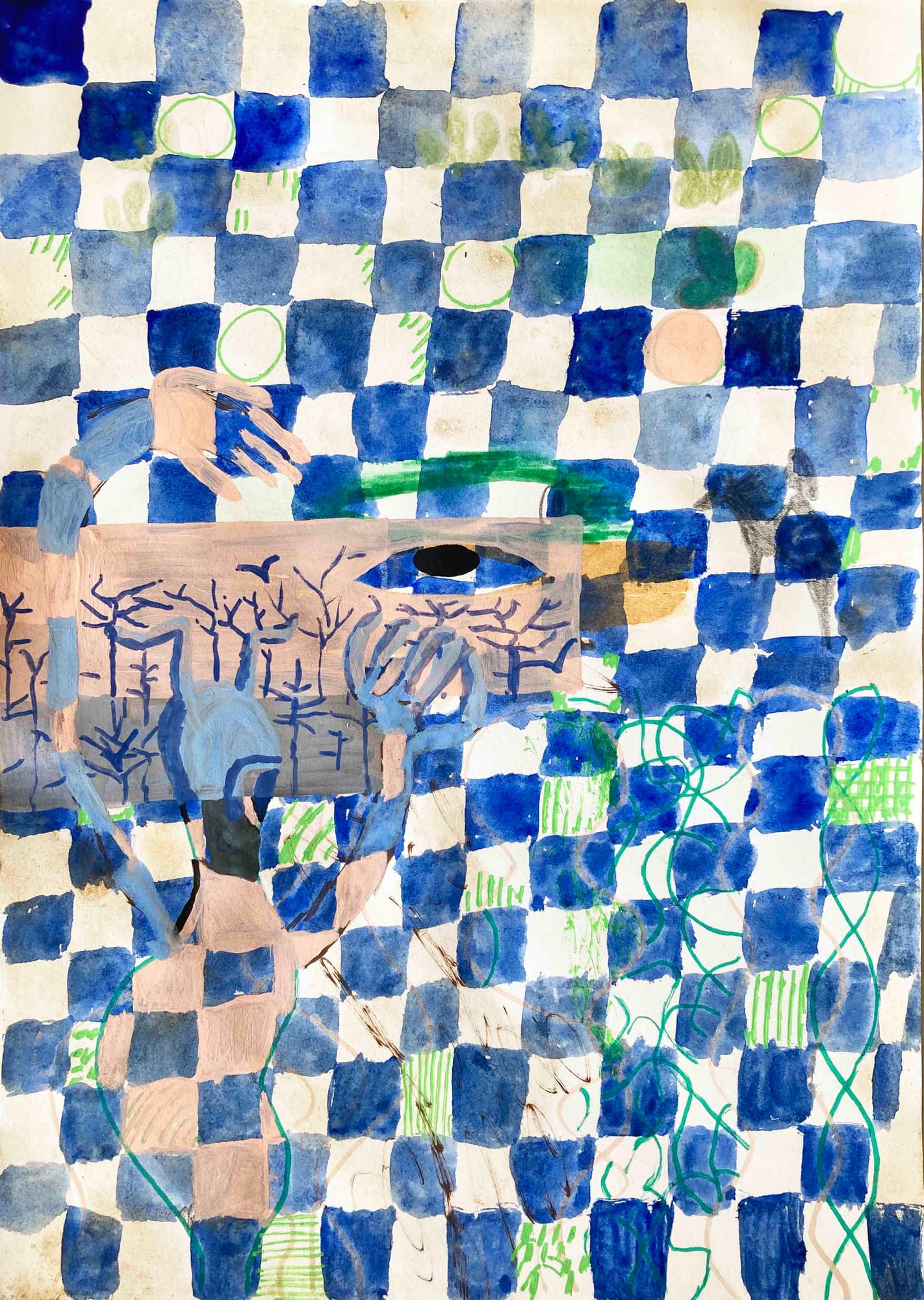 Sunflowersoup various materials on paper 2022